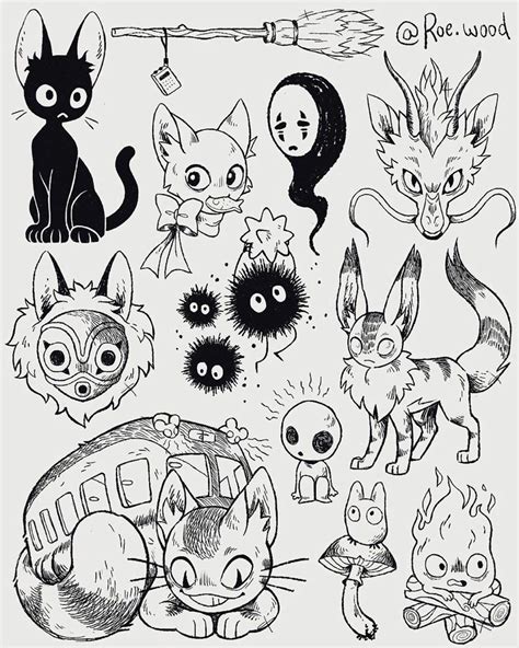 Totoro Cute Drawing Tatuagem Arte Flash Tatuagens De Anime Tatuagem Ghibli