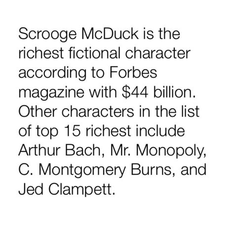 Scrooge Mcduck Is The Richest Fictional Character According To Forbes