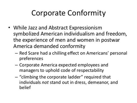 Conformity In The 1950s Essay