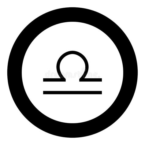 Libra Symbol Zodiac Icon Black Color In Round Circle Stock Vector