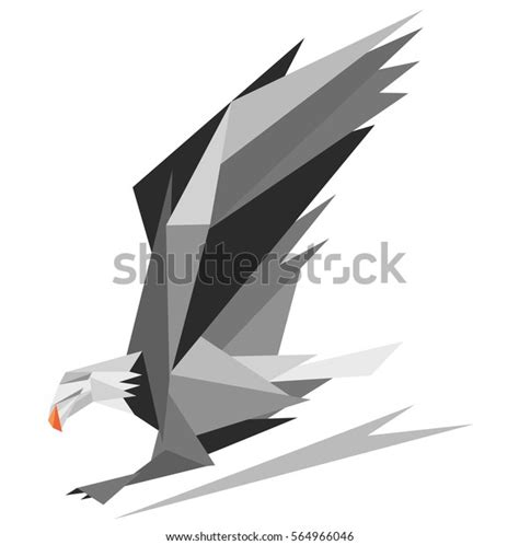 Flying Bald Eagle Landing Drawn Only Stock Vector Royalty Free 564966046