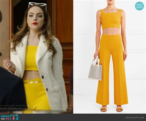 Wornontv Fallons Yellow Cropped Top And Pants On Dynasty Elizabeth