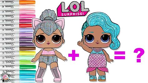 Lol Surprise Dolls Coloring Book Page Mash Up Splash Queen And Kitty