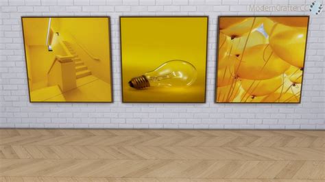 Modern Crafter Cc The Sims 4 Yellow Art ~ Mesh Is By Peacemaker Ic