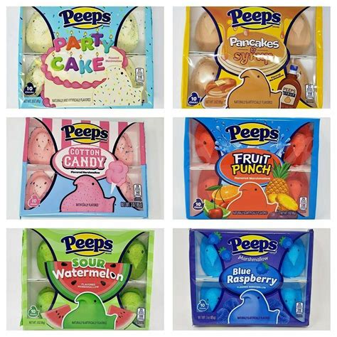 Easter Peeps Marshmallow Chicks Large 6 Flavors Variety Pack Limited Editions Peeps Easter