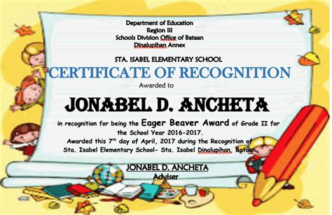 DepEd Certificate Of Recognition Template