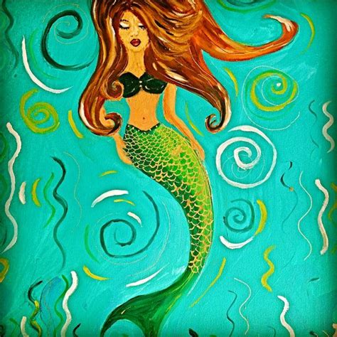 Whimsical Mermaid Painting By Beckyswhimsicalart On Etsy 15000 Learn