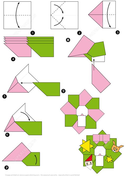 Origami Christmas Wreath Tutorial Free Printable Papercraft Templates