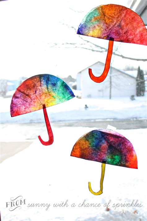 Coffee Filter Umbrellas | Fun Family Crafts