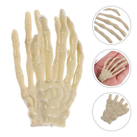 8pcs Halloween Skeleton Hand Prop Halloween Skeleton Hands Realistic