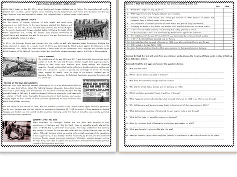 Showing 1 to 9 of 9. A Brief History Of World War I - Reading Comprehension ...
