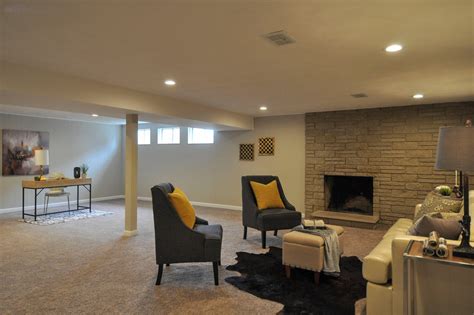South County Renovation Midcentury Basement St Louis By Grand