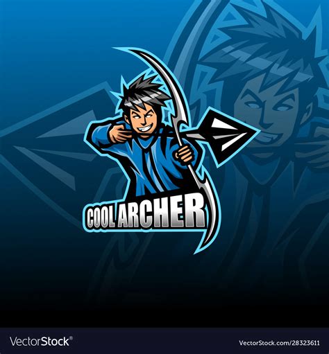 Archer Esport Mascot Logo Design Royalty Free Vector Image