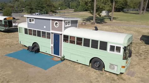 School Bus Rv Conversion With Loft And Game Room Is