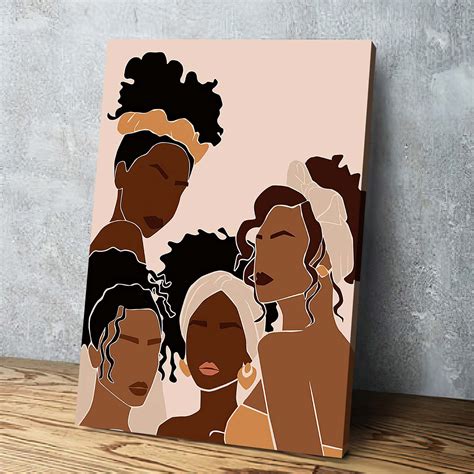 Black Women Wall Art Afro Girl Canvas Art African American Etsy