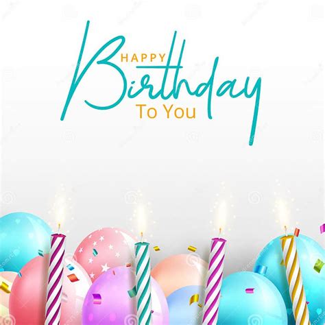 Template For Happy Birthday Card With Place For Text Stock Vector