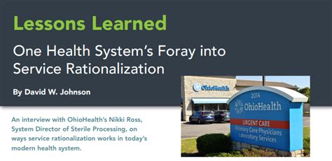 One health system's foray into service rationalization
