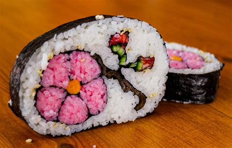 Sushi Japanese Food Rice Japah Asian Oriental 1sushi 魚介類 寿司 ピンク 高画質の壁紙