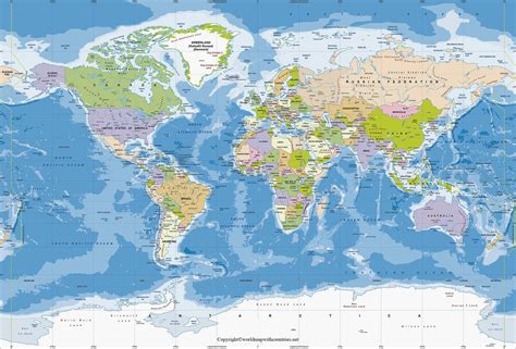 World Political Map With Latitude And Longitude