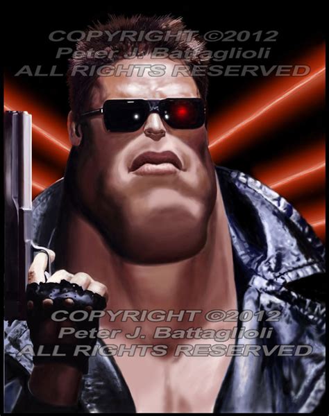Arnold Schwarzenegger Terminator Caricature Art Print Etsy
