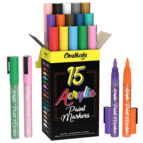 Acrylic Paint Marker Pens Pack Of 15 Chalkola Arts And Craft