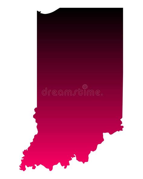 Map Of Indiana Stock Vector Illustration Of Pink America 107309298