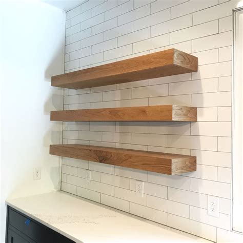 White Oak Floating Shelves For A Modern Kitchen White Floating