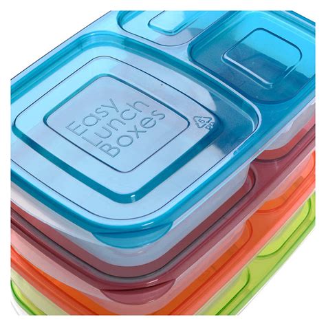 3 Compartment Rectangle Plastic Lunch Box Ebay