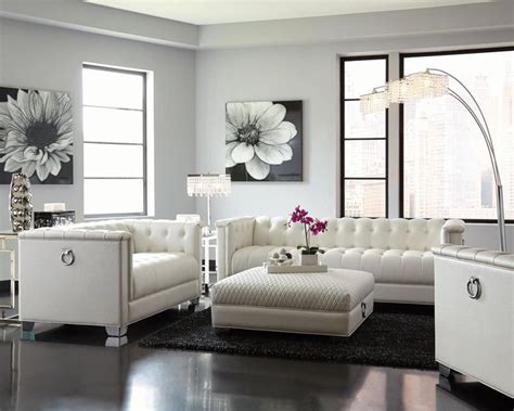 Silver Stationary Sofa Set 505391 Modern Furniture Living Room