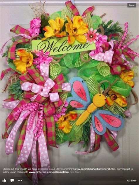 Spring Spring Mesh Wreaths Whimsical Wreaths Mesh Wreaths