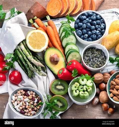 Best High Alkaline Foods Vegan Alkaline Diet Concept Stock Photo Alamy