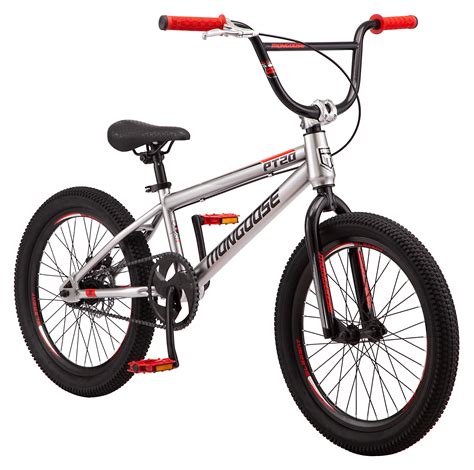 Mongoose Pt20 Bmx 20 In Kids Bike Single Speed Boys Silver Black
