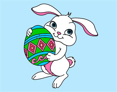 Dibujo De Conejo Con Huevo De Pascua Pintado Por Sweetlips En Dibujos