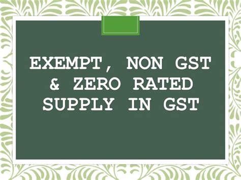 for example taxpayers have six years to claim their input tax credit and a lot of them if you enjoy reading through legalese in bahasa malaysia, you can go check out the official malaysian customs site about gst. Exempt, Non GST Supply & Zero Rated supply in GST | CA ...