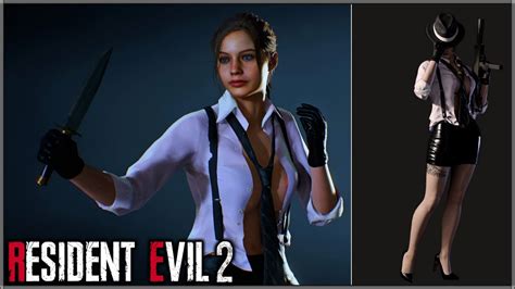 Resident Evil 2 Remake★claire Redfield Model View Nude Naughty Noir