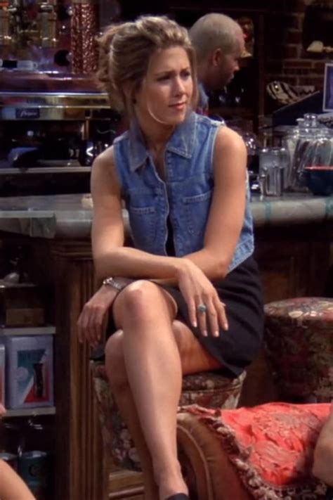 rachel green s best fashion moments from friends the denim vest from the one with the sonog