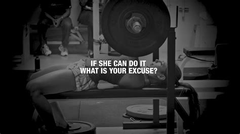 Black Bench Press With If She Can Do It What Is Your Excuse Text Overlay Quote Motivational