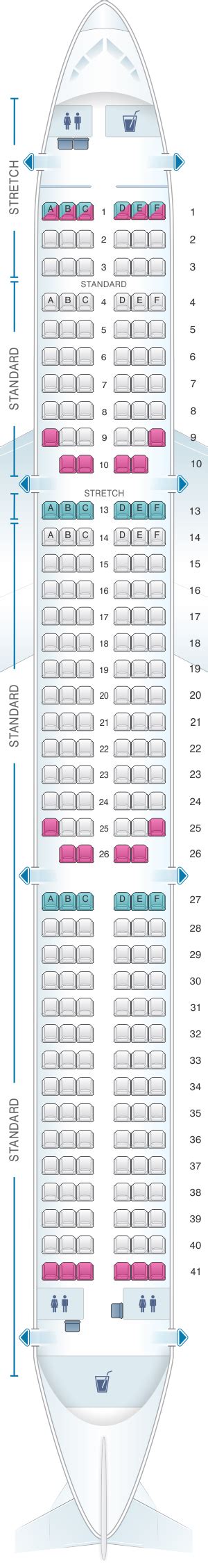 Plan De Cabine Frontier Airlines Airbus A321 230pax Seatmaestro Fr