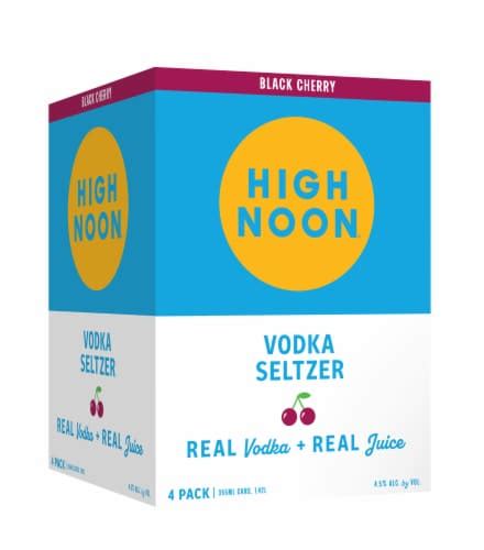 High Noon Black Cherry Vodka Hard Seltzer 4 Single Serve 355ml Cans 4