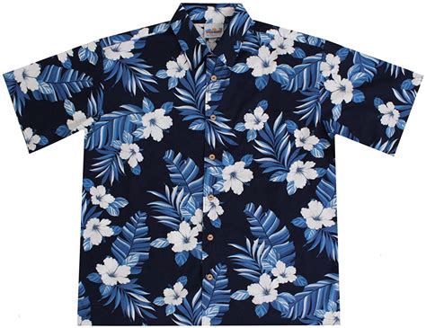 Men S Navy Blue Hawaiian Shirts With Hibiscus Flowers Pick A Quilt