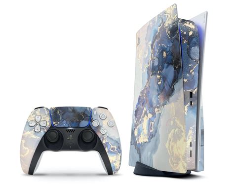 Ethereal Blue Gold Marble Ps5 Skin Console And Controller Etsy
