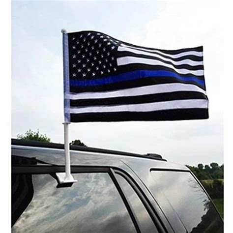 Thin Blue Line Car Flag America The Beautiful Flags And Flagpoles