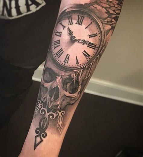 A Person With A Clock Tattoo On Their Arm