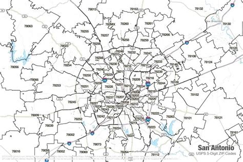 San Antonio Texas Zip Codes By Map Sherpa The Map Shop Ph