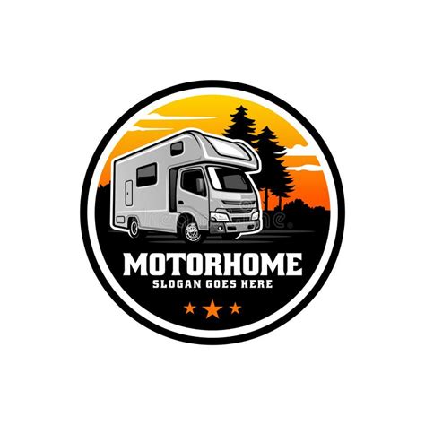 Rv Motor Home Camper Van Caravan Logo Vector Stock Vector