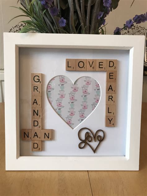 Nan Nana Grandma And Grandad Scrabble Photo Box Frame T Idea T For