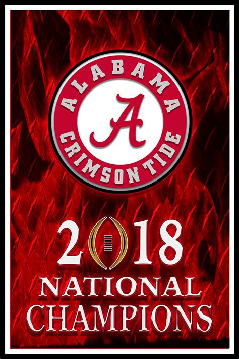 Alabama Crimson Tide 2018 National Championship Poster Bama Cave Pict