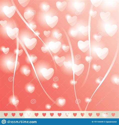 Love Hearts Background Vector Illustration Decorative Design Stock