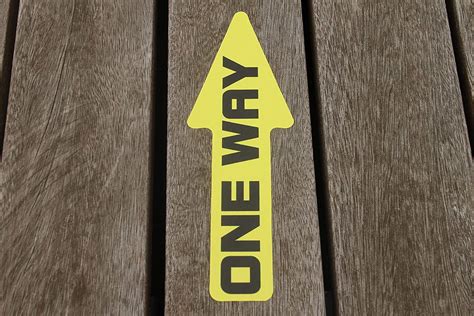 Removable Vinyl One Way Social Distancing Floor Sticker One Way Signs