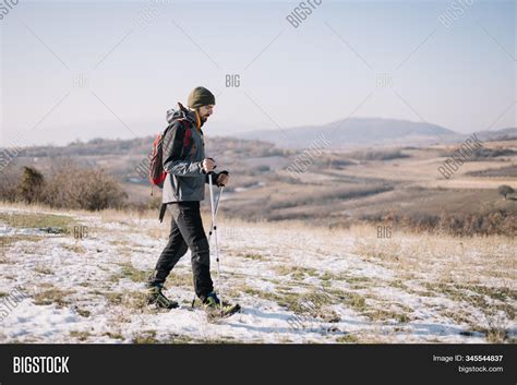 Hiker Man Holding Image And Photo Free Trial Bigstock